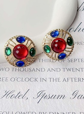 潮vintage复古时髦万年经典白色珍珠耳饰银针耳钉耳夹女【B277】