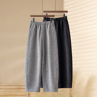 羊毛裤子女冬季加绒弯刀裤2025新款今年流行爆款休闲裤窄版香蕉裤