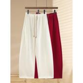 加绒阔腿运动裤 冬天裤 高腰弯刀裤 女休闲裤 子2026新款 今年流行爆款