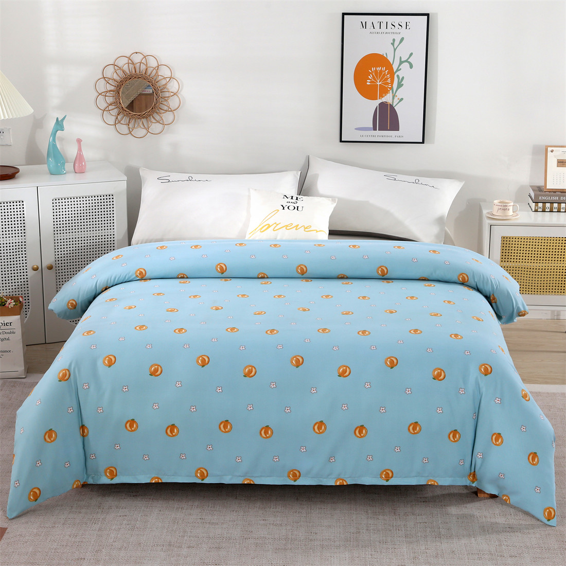 聚酯纤维平纹涤纶柔软被套亲肤