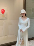 Wang Hanyan вальс кружевное двухслойное перекрывающееся трикотажное платье с А-образным краем длинная юбка осенне-зимняя многослойная юбка с внутренней стороны