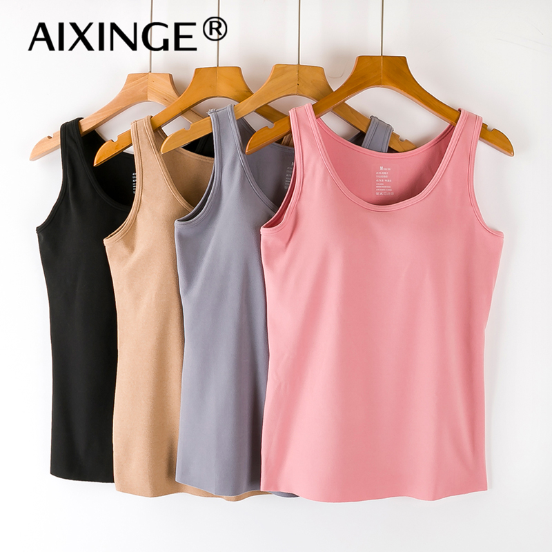 女秋冬带胸垫bta-t保暖背心