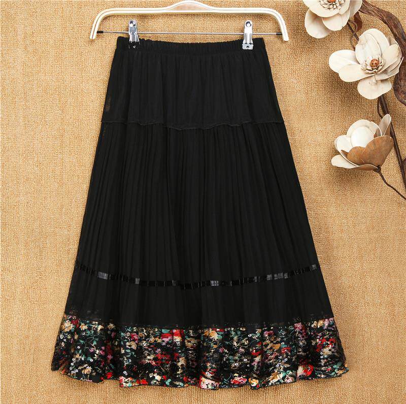 train Middle-skirt mom skirt summer Fission Half skirt Latin skirts the elderly 2019 Women's wear Elastic waist whitein the Women's clothing/Boutique , Skirts  category - from Buy2taobao.com to provide professional Taobao agent buy service