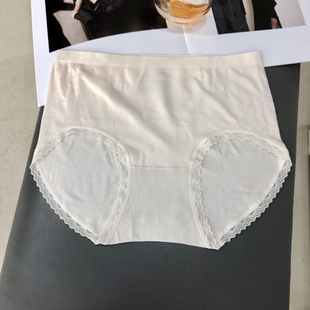 俏织蕾丝边少女士内裤 头无痕透气舒适柔软 衩中腰莫代尔棉三角短裤