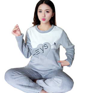 采蝶衣睡衣女士秋冬季长袖加厚新款法兰绒套装家居服女春秋季保暖