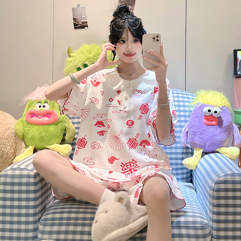 加肥加大码短袖短裤套装