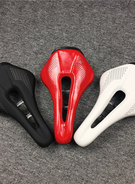 公路山地死飞折叠自行车坐垫鞍座车座 中空包皮座垫黑色红色白色