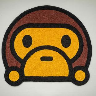 Bape地毯猿人头安逸猴大厅坐垫房间挂画毯子卧室垫子客厅地垫地毯