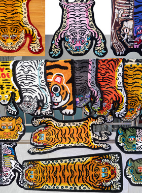 tufting植绒Panthera tigris藏地经典西藏镇宅老虎地垫地毯簇绒