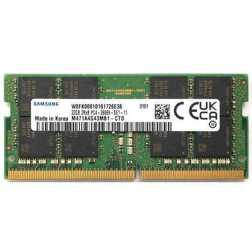 全新 三星32G DDR4 2666Mhz SODIMM笔记本内存条M471A4G43MB1-CTD