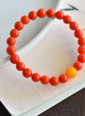 正宗川料凉山南红玛瑙手链柿子红