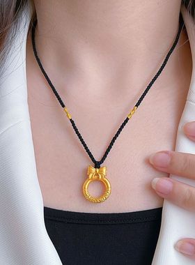 新中式蝴蝶结平安扣吊坠在逃公主花环简约百搭小众活动引流礼品