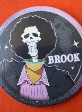 正版日谷 新款海贼王onepiece宝藏 吧唧 徽章布鲁克 56mm谷子周边