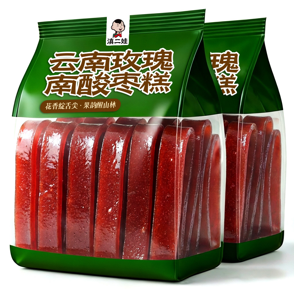 滇二娃玫瑰南酸枣糕果糕云南特产软糖孕妇解馋小吃健康酸味小零食