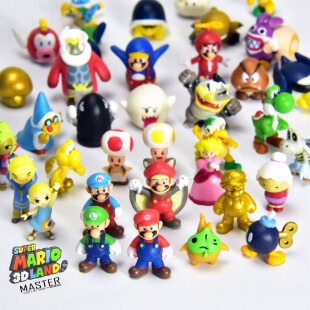 正版散货 超级玛丽 马里奥 路易 经典游戏迷你公仔摆件 周边