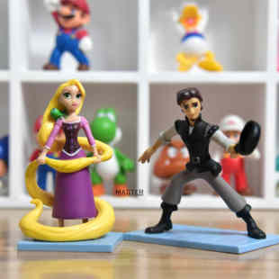 原单散货黄色长发公主卡通公仔手办模型摆件 玩具蛋糕装饰