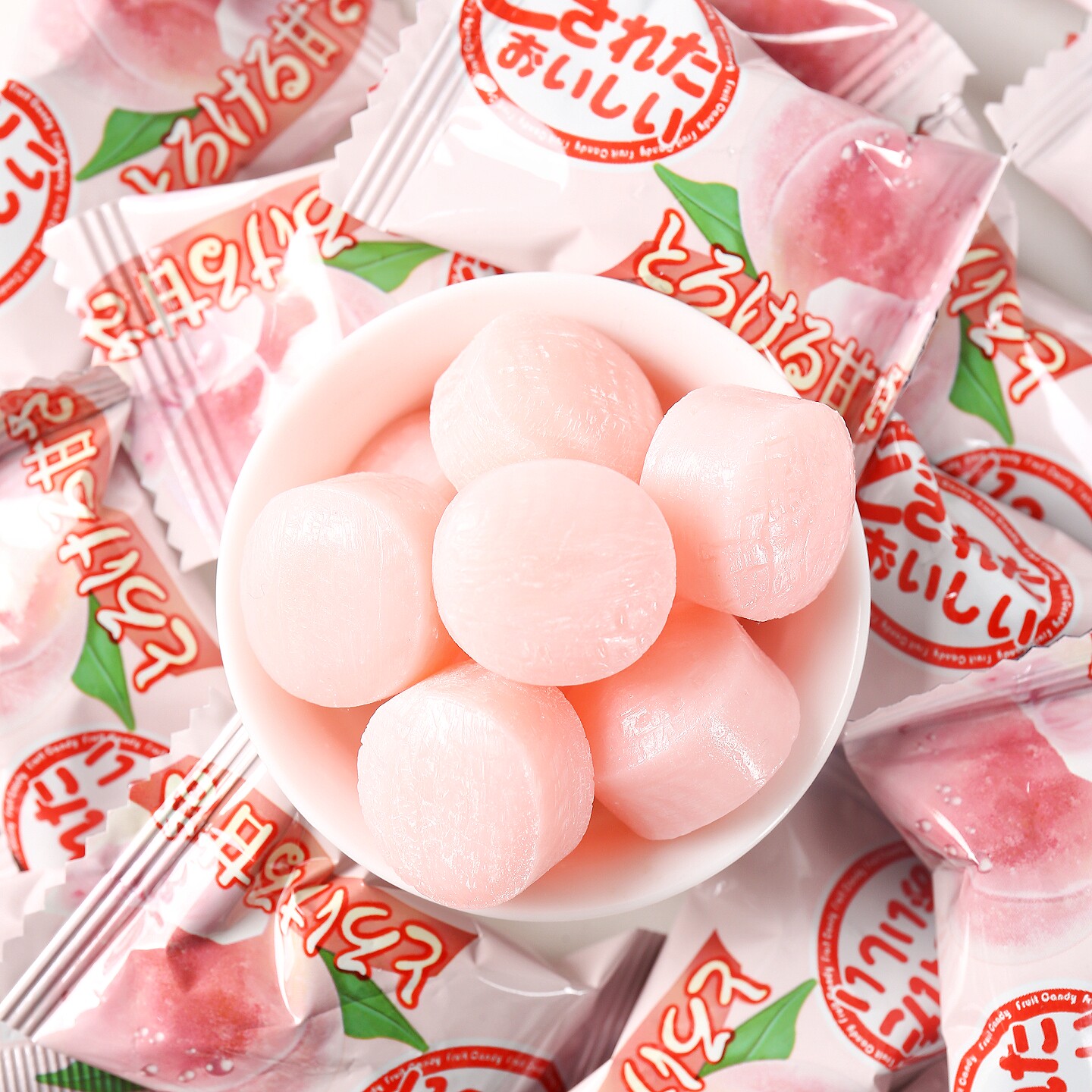 彩虹日记日式白桃果汁水果硬糖结订婚庆喜糖招待糖果零食散装