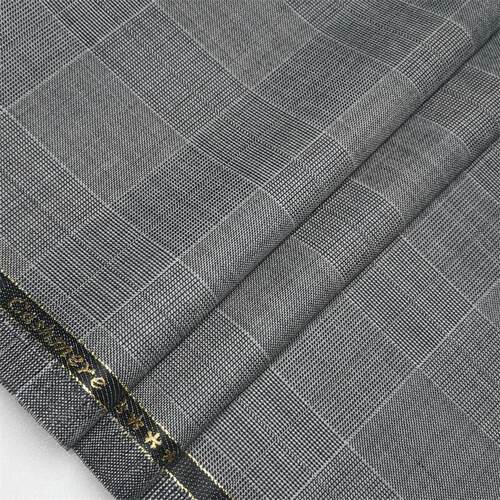 精纺灰白威尔士亲王格子精纺面料 275克西服西装裤子裙子马甲布料