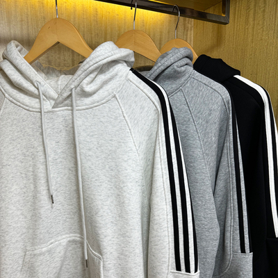 三杠潮牌宽松连帽套头卫衣