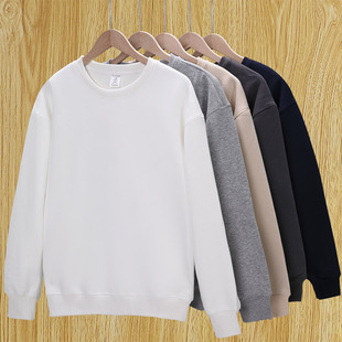 长袖 宽松纯色内搭打底衫 外套潮 美式 460G重磅圆领卫衣男2024秋冬款