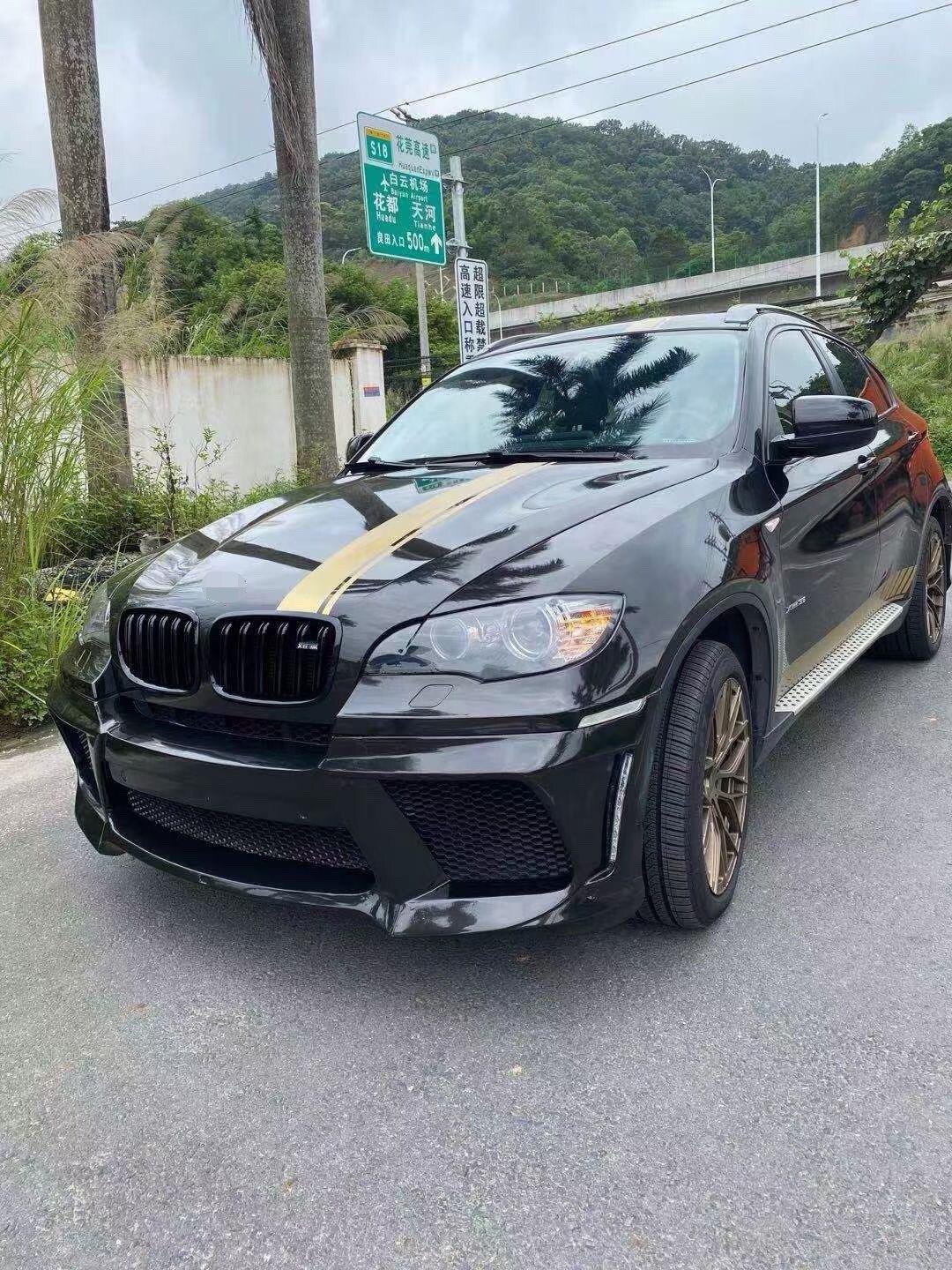 适用08-13款老款宝马x5x6改装哈曼大包围e71个鲁曼前杠后杠机盖