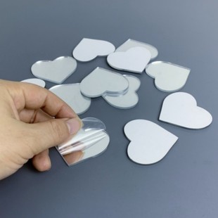 小镜子心形图案镜面墙贴家居饰品爱心镜子儿童亚克力材质安全不碎