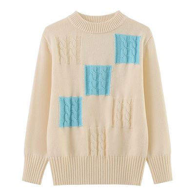 2025秋冬新款女童纯棉毛衣儿童加绒加厚针织衫中大童圆领打底上衣