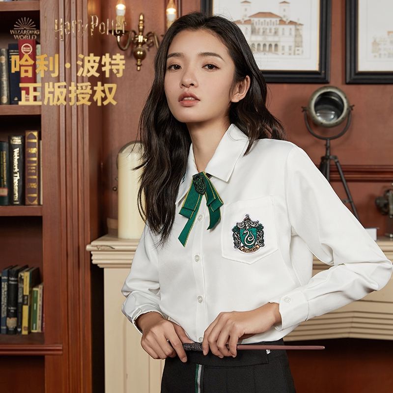 正版me哈利波特衬衫联名学院衬衣格兰芬多斯莱特林jk校服刺绣徽章