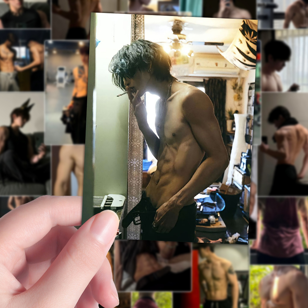 160张腹肌男贴纸帅气禁欲系男友力ins风壁纸手机壳iPad贴画防水