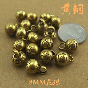 黄铜花卉纽扣铜珠纯铜钥匙扣腰挂件项链手链吊坠民族古装戏服装扣