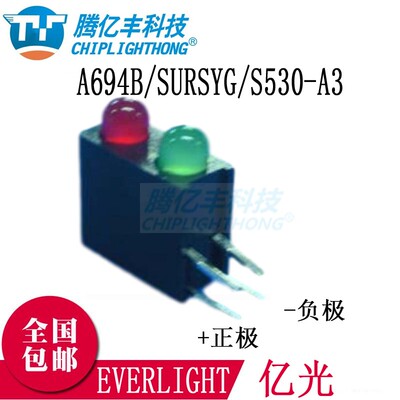 EVERLIGHT亿光F3直插带灯座 A694B/SURSYG/S530-A3 红绿组合插件