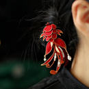 红色锦鲤新中式 国风发夹新年发饰订婚秀禾服头饰古风汉服旗袍配饰