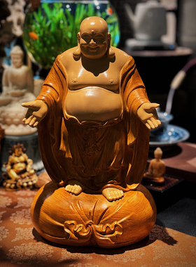 皆大欢喜弥勒佛高端茶室空间摆件
