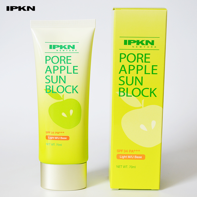 韩国原装 IPKN忆可恩 青苹果防晒霜 提亮保湿控油 SPF34倍长效