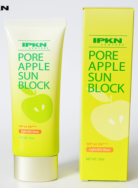 韩国原装 IPKN忆可恩 青苹果防晒霜 提亮保湿控油 SPF34倍长效