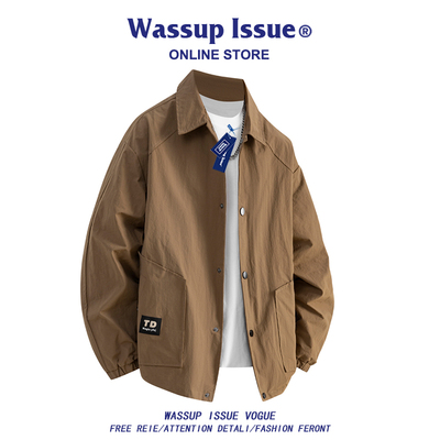 WASSUP ISSUE美式棒球服外套男款夏季潮牌宽松工装飞行员夹克男款