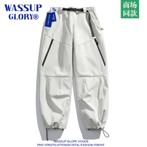 WASSUP GLORY户外羽绒棉裤男冬季外穿保暖加厚滑雪裤登山运动裤子