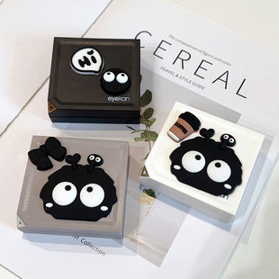可爱煤球2023年新款隐形眼镜盒女高档便携防漏透明简约美瞳盒男