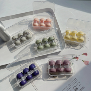 便携3副装 迷你简约一体美瞳盒 近视隐形眼镜盒子女可爱高级感日式