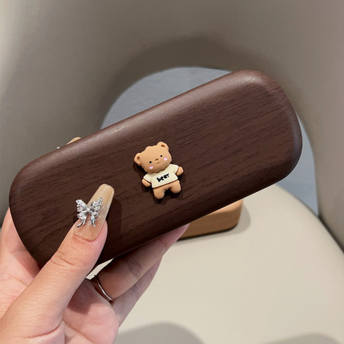 超萌熊熊可爱框架眼镜盒