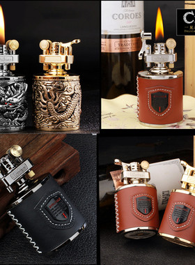 首领煤油打火机CF206祥云飞龙立体浮雕工艺龙柱大号办公客厅摆件