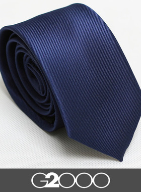 男士领带 男商务正装真丝韩版窄款6cm深蓝色结婚领带包邮女