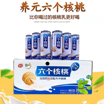 六个核桃整箱240ml24罐六个核桃12罐饮料整箱网红学生240mL饮品