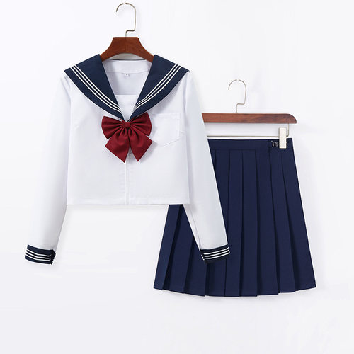供应绀领白三本jk制服短裙套装