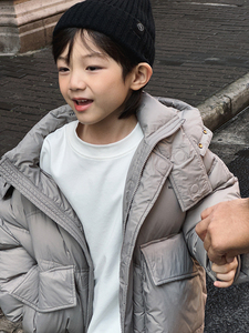 略略童装男童冬装羽绒服中大儿童90白鸭绒冬季保暖加厚外套男孩潮