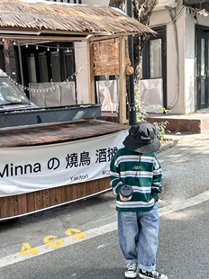 打底衫 帅气 男童春装 男孩长袖 体恤衫 T恤2023新款 略略童装 儿童春季