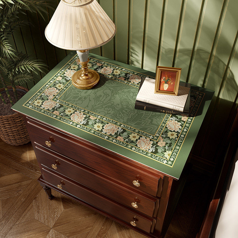 范居态度奇境美式床头柜皮革桌垫边几轻奢防水免洗易打理防尘桌布,居家布艺,床头柜盖布,淘宝优惠券,粉丝福利购,淘宝优惠卷