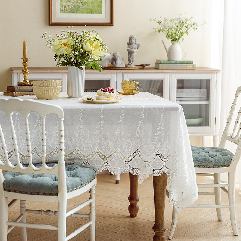 范居态度梅拉法式白色蕾丝桌布高级感北欧台布野餐布圆桌盖布方形,居家布艺,桌布,淘宝优惠券,粉丝福利购,淘宝优惠卷