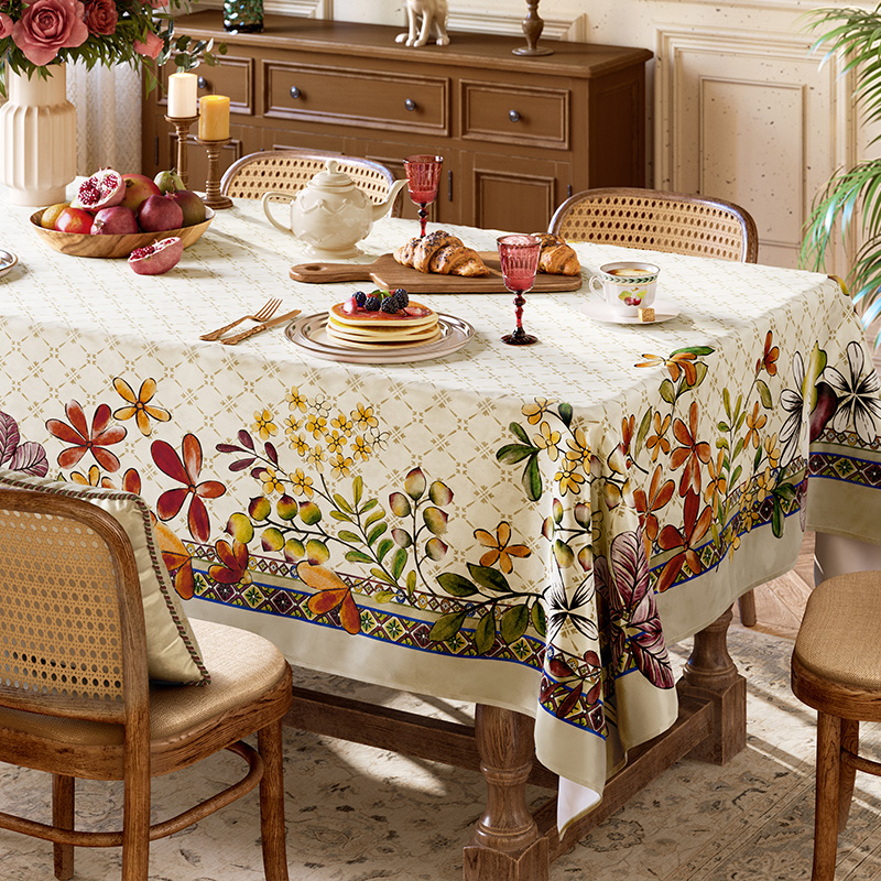 范居态度美式短毛绒餐桌布