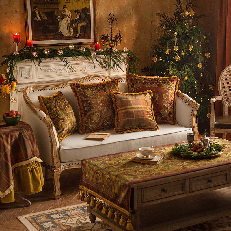 范居态度莉娜复古欧式抱枕轻奢沙发靠垫装饰床头靠背定制靠枕含芯